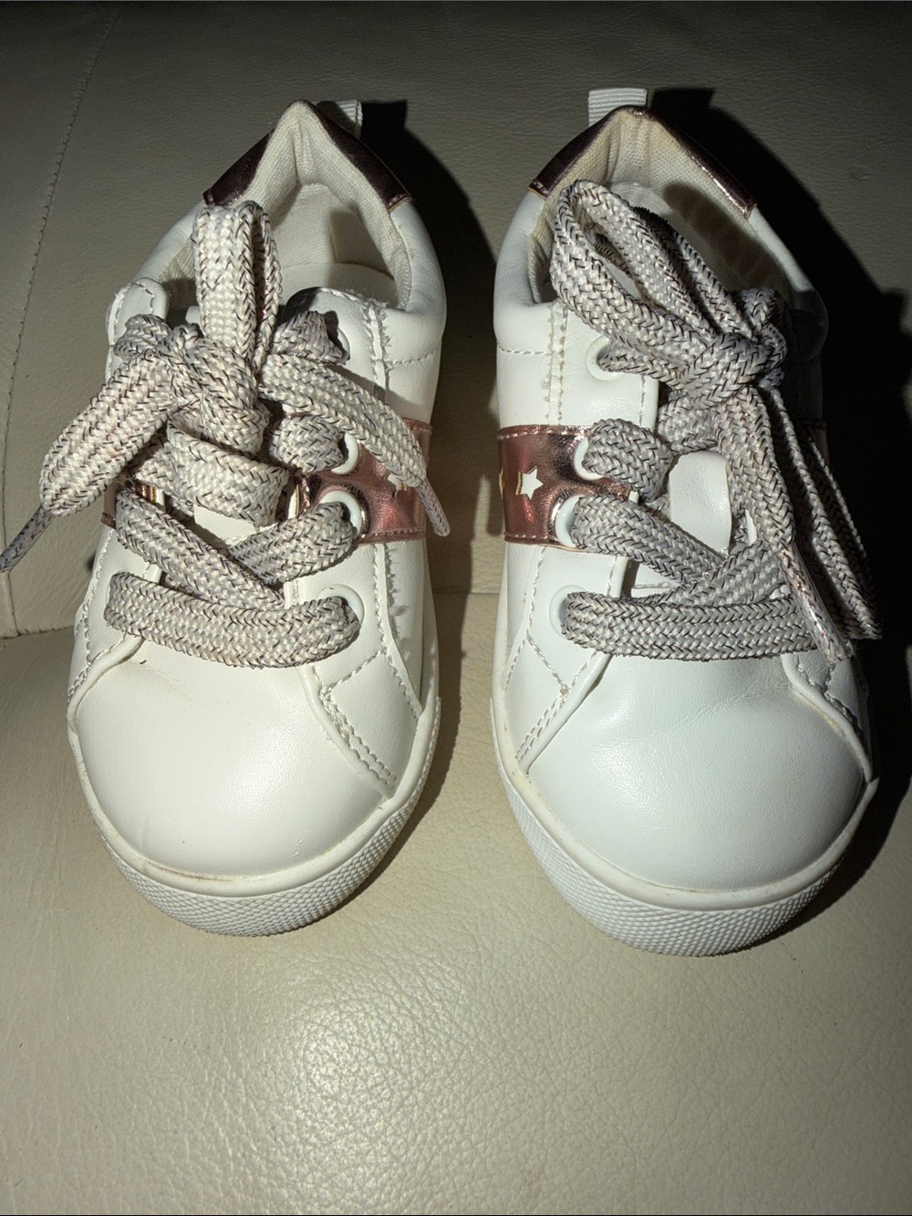 GAP White Kids Sneakers with Rose Gold Accent